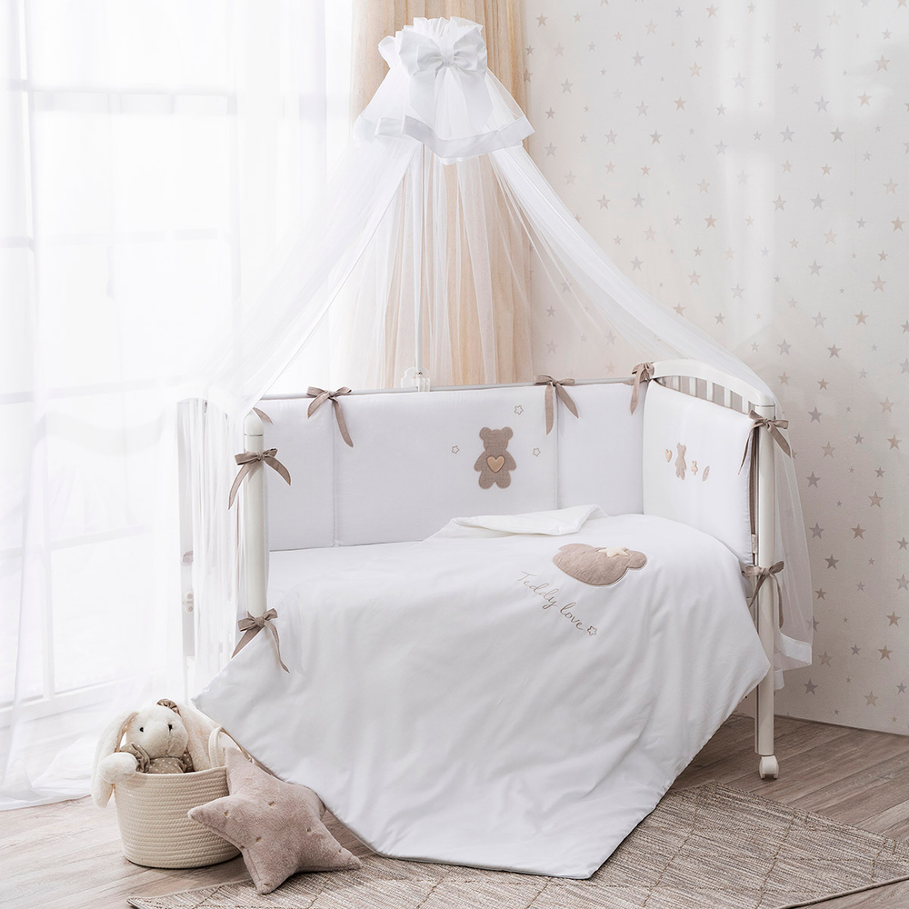 Комплект белья для классической кроватки Teddy Love 6 предметов цвет песочный