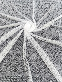 Оренбургский пуховый платок-паутинка А150-01 белый отбеленный