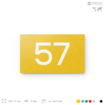 Табличка с номером 57 на дверь квартиры, для офиса, кабинета, аудитории, склада, желтая 120х70 мм, Айдентика Технолоджи