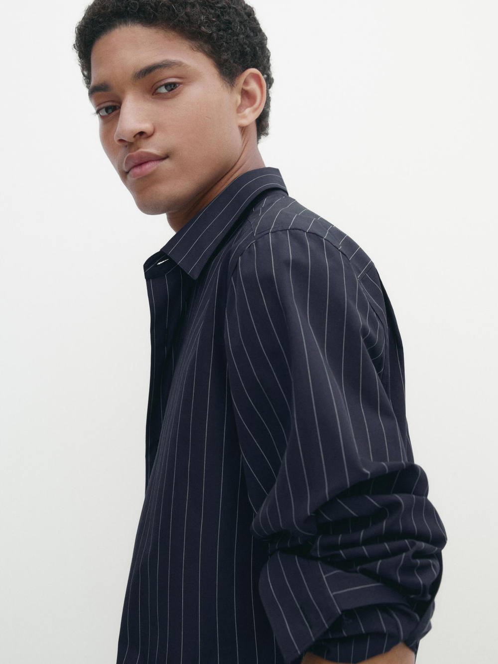 Massimo Dutti РУБАШКА ИЗ 100% ХЛОПКА, ТЕМНО-СИНИЙ