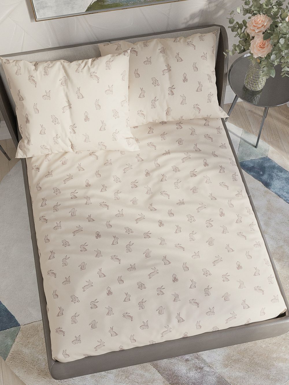 Постельное белье Сказка "Фландр" 1,5-сп наволочка 50х70 1шт Простынь на резинке 90х200 см Пододеяльник 145х215 см бязь