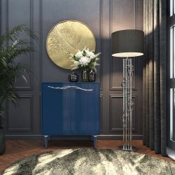 Комод Арт Колор Классик Сильвер с 2 полками Королевский синий