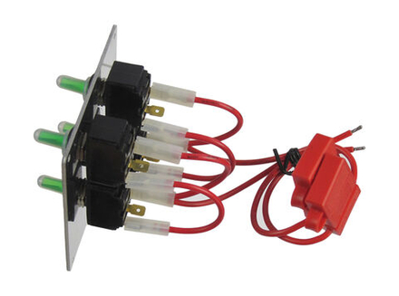 Панель бортового питания 4 переключателя, черная