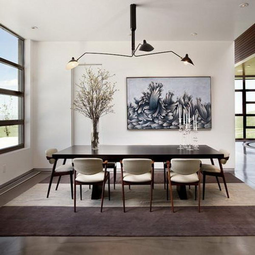 Ceiling design lamp  Three Arms by Serge Mouille (Black)