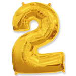 Шар фольгированный Цифра 2 101 см (Золотой)
