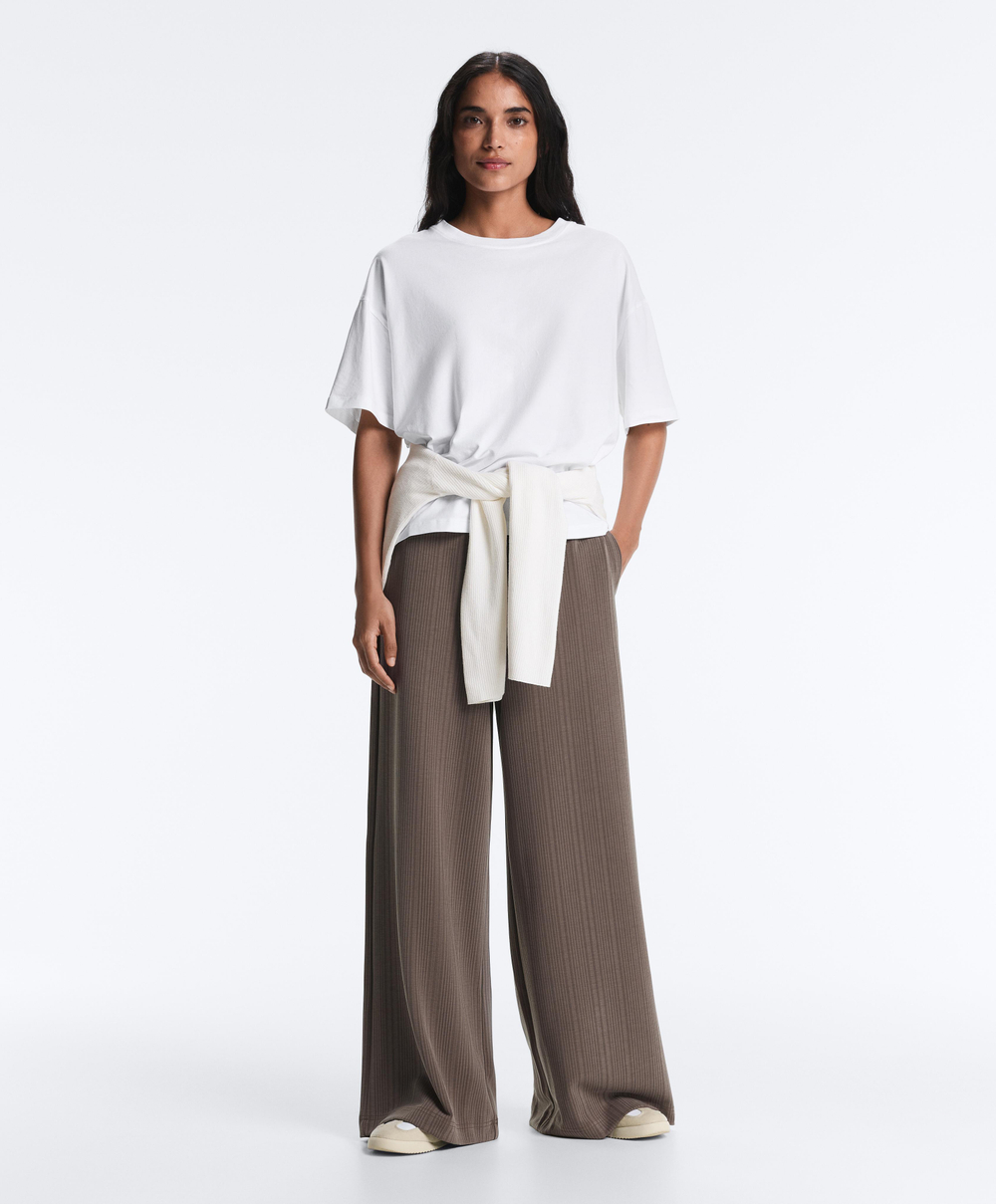 OYSHO Прямые брюки с асимметричной полосой и модалом, серо-лиловый