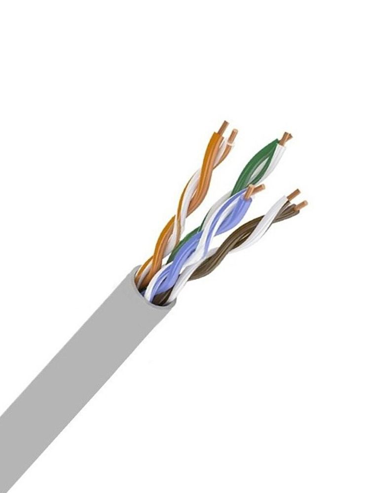 Кабель для компьютерных сетей UNIFLEX UTP2-CAT5e (24 AWG) CCA, внутренний, серый, бухта 100м.