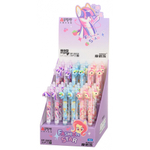 Ручка гелевая, пиши-стирай, автоматическая, Basir, синие чернила, серия "ЕДИНОРОГ", с игрушкой на корпусе