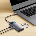 USB Хаб Baseus Metal Gleam 4in1 Multifunctional Type-C HUB (Type-C to 3xUSB3.0+RJ45)