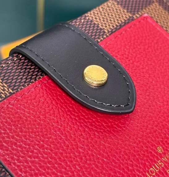 Мини-кошелек Louis Vuiton Portefeuille Juliet Damier Crème, красный