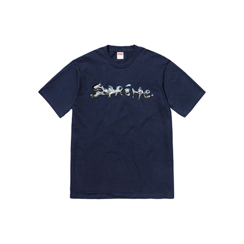 Supreme FW18 Liquid Tee Navy Logo T