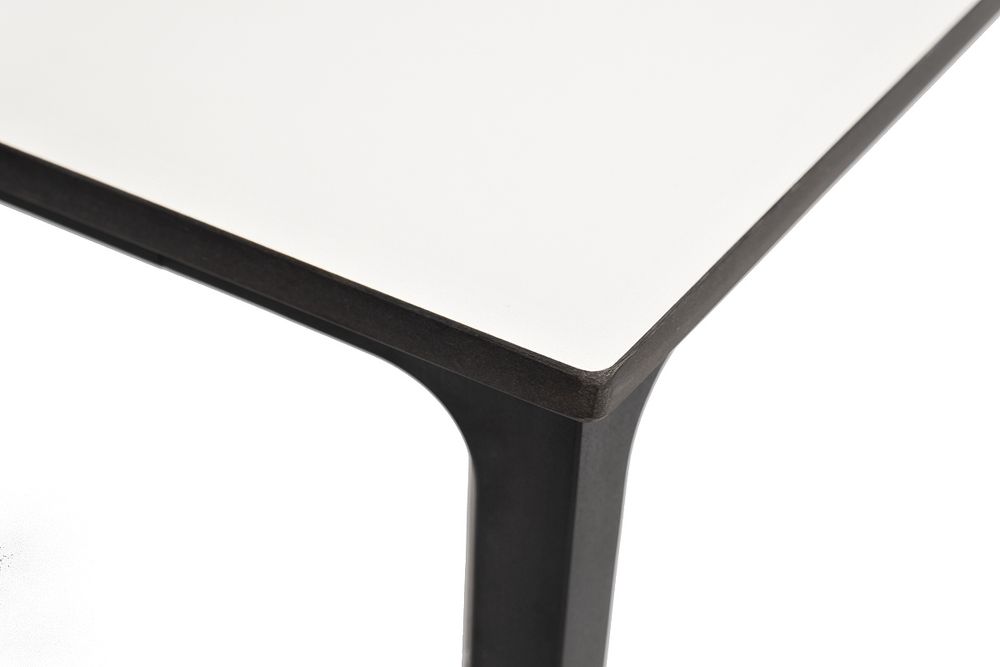 "Малага" обеденный стол из HPL 160х80см, цвет молочный, каркас черный