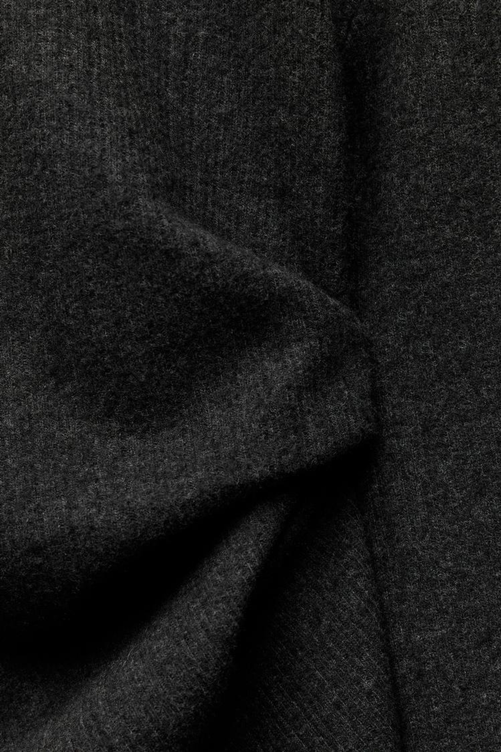 ZARA МЯГКИЙ ТОП СО СКЛАДКАМИ, СЕРЫЙ С МЕЛАНЖЕВЫМ ЭФФЕКТОМ