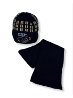 Детская шапка с шарфом для мальчика весна