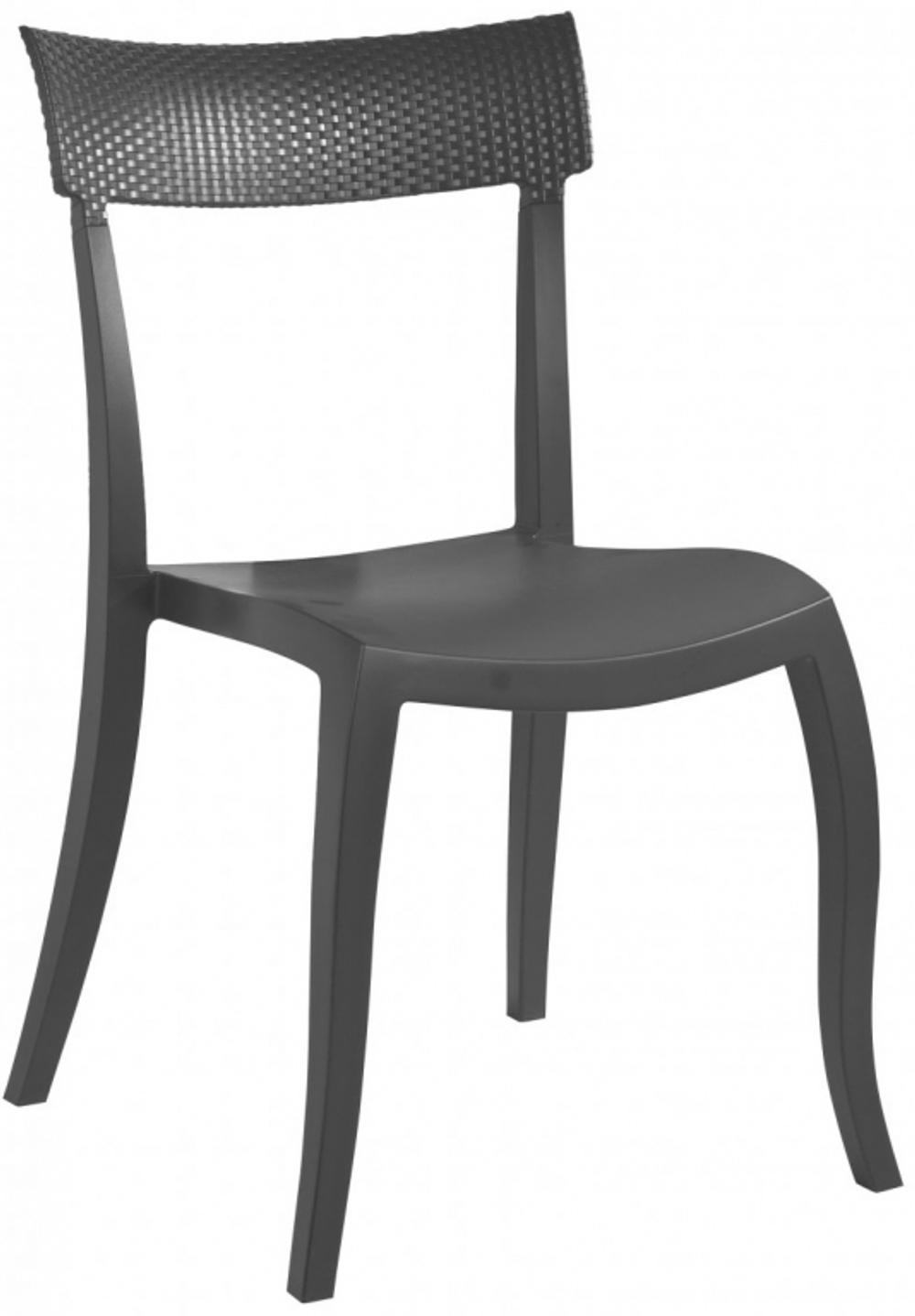 Стул пластиковый Papatya Hera-SP Rattan, антрацит