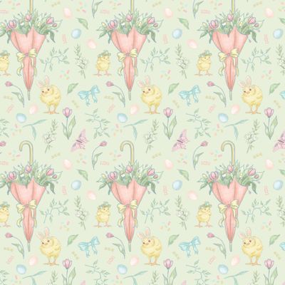 Пасха | цыплята, бабочки, зонтики, яйца, тюльпаны