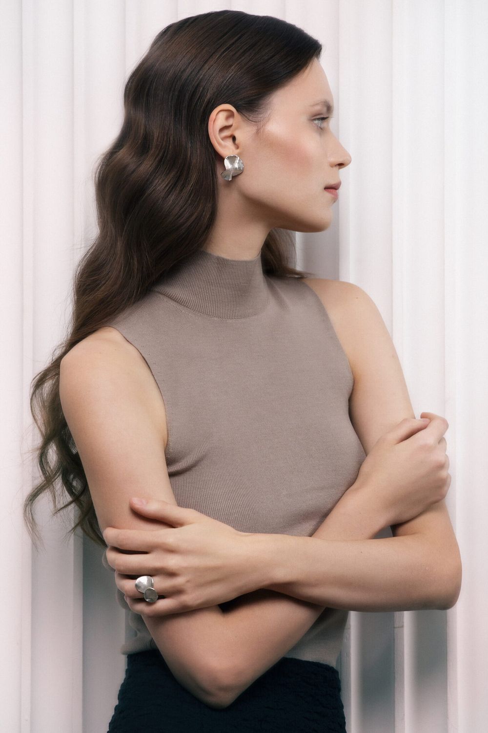 Серьги Пластика круглые