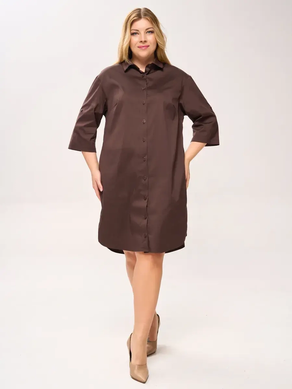 Платье-рубашка с карманами