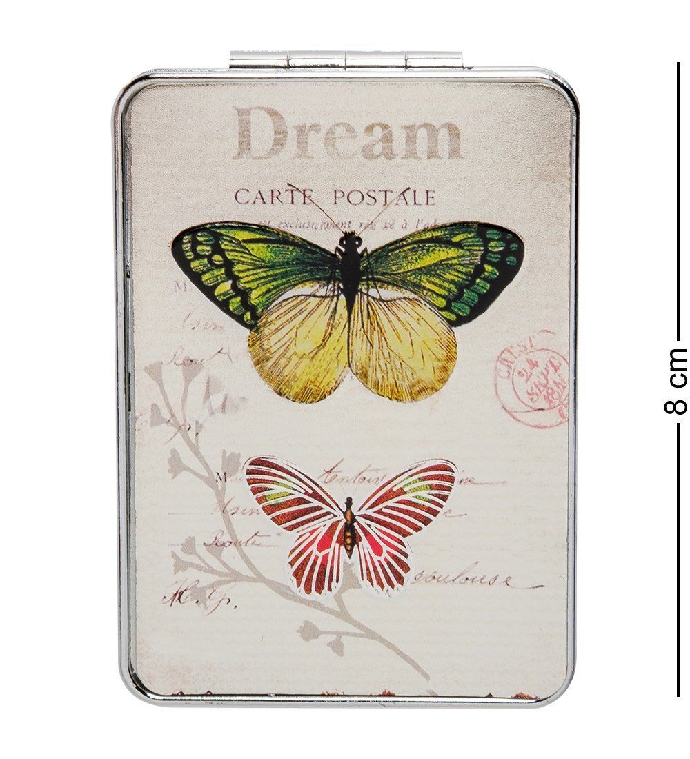 WW-127/3 Зеркало метал прямоугольное «Бабочки»