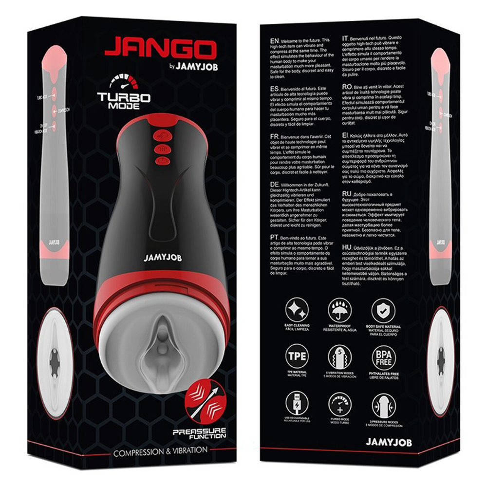 Автоматический вибромастурбатор-вагина 26см с режимами давления JamyJob Jango Vibro Masturbator