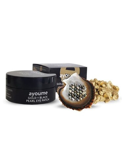 [AYOUME] Патчи для глаз от темных кругов с ЗОЛОТОМ и ЧЕРНЫМ ЖЕМЧУГОМ Gold Black Pearl Eye Patch, 1.4гр*60шт