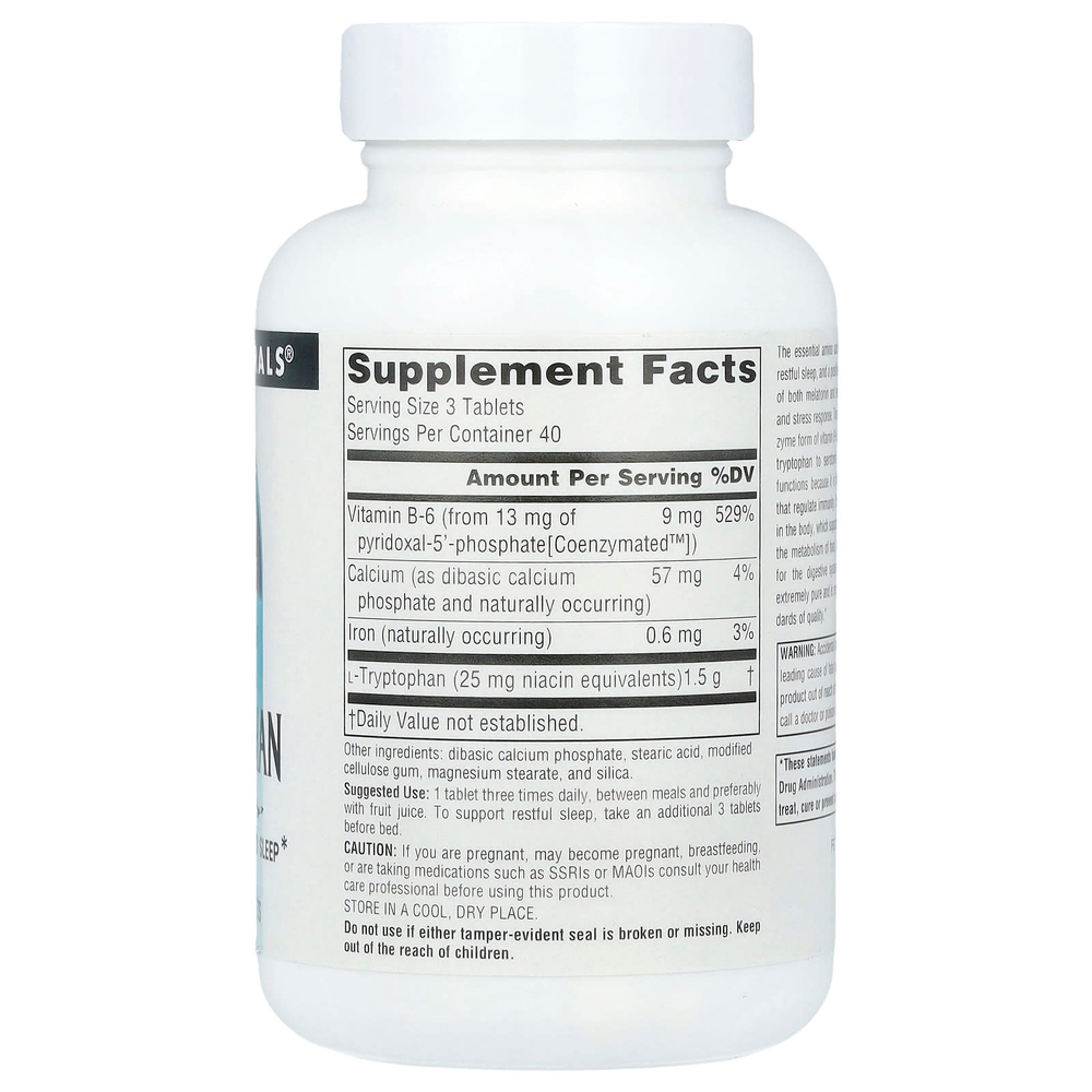 Source Naturals, L-триптофан с коэнзимом B-6, 120 таблеток