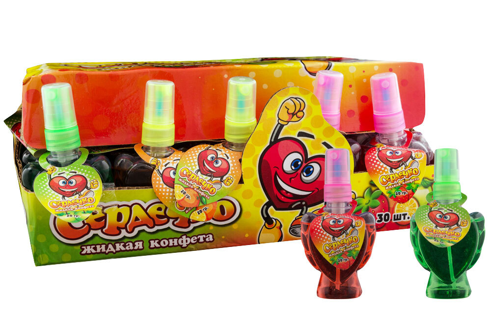 Жидкая конфета "Сердечко" спрей 12*30шт 20г