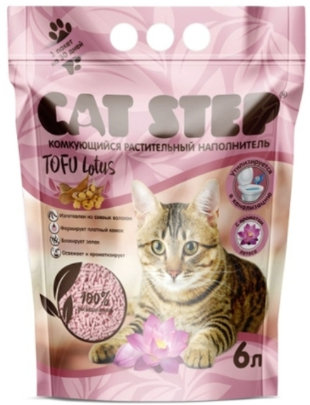 Наполнитель Cat Step 6л Tofu Lotus комкующийся растительный