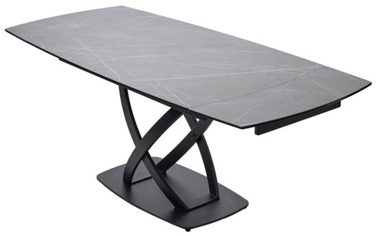 Стол FOGGIA 140 KL-136 Серый мрамор матовый, итальянская керамика/черный каркас