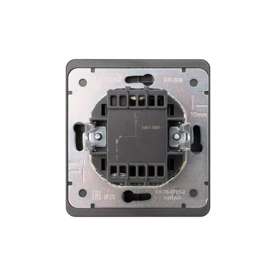 Выключатель ROUND 1 кл 10А с/у титан KRANZ