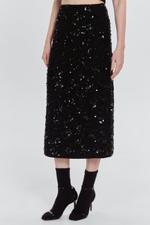 Юбка из твида с бисером и пайетками