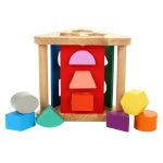 Развивающая игрушка деревянная Сортер обьемный треугольный с фигурами, коробка C-41836