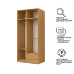 Распашной двухсекционный шкаф Лорена Пакс-2 Дуб Золотистый U1148 80*40*200 см, Желтый   Фиеста