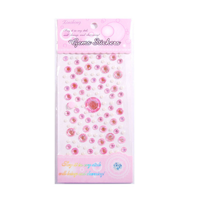 Стразы самоклеющиеся  и камни Розовый с серебром