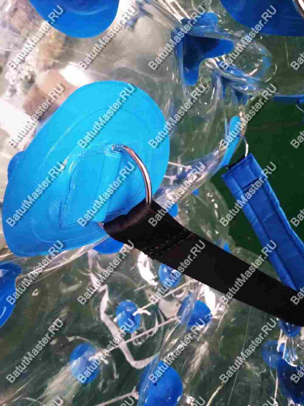 Бампербол «Прозрачный» с синими держателями, ПВХ, диаметр 1 м