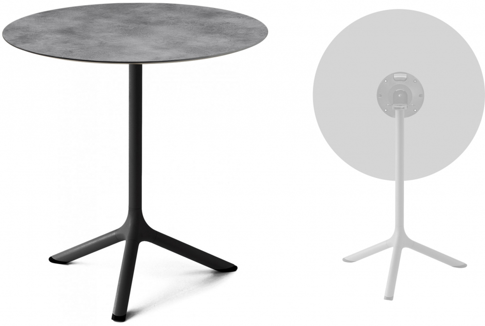 Стол ламинированный обеденный складной Scab Design Tripe Folding, черный, цементный