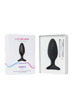 Черная анальная втулка LOVENSE Hush 2 (M) - 13,5 см. (Цвет: черный)
