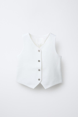 ZARA ЖИЛЕТ БЕЗ РУКАВОВ, БЕЛЫЙ