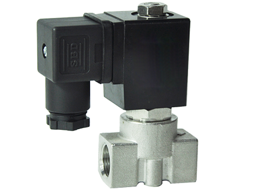 Two way normally closed miniature direct acting electric solenoid valve Elephant DHSM31-S NBR G 24V, body material - stainless steel AISI 316, seal - NBR, with coil S91B 24V