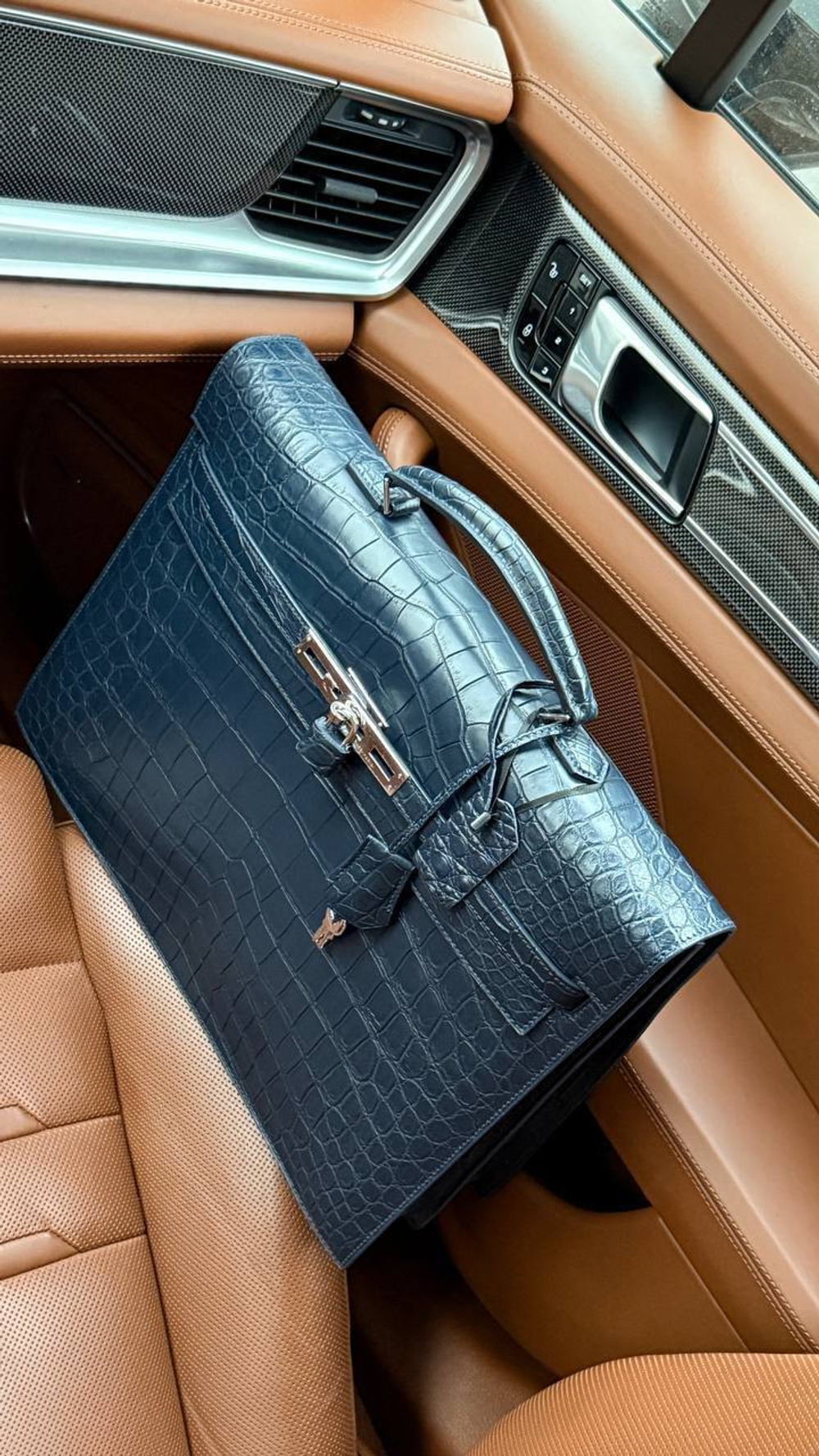 Портфель Hermes из кожи крокодила