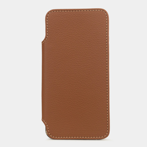 Чехол-книжка для Samsung Galaxy S25 из кожи теленка, цвета карамель