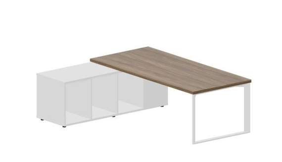 Стол Fortum на опорной сервисной тумбе (левый) 220(+0/15/30)х180х74см