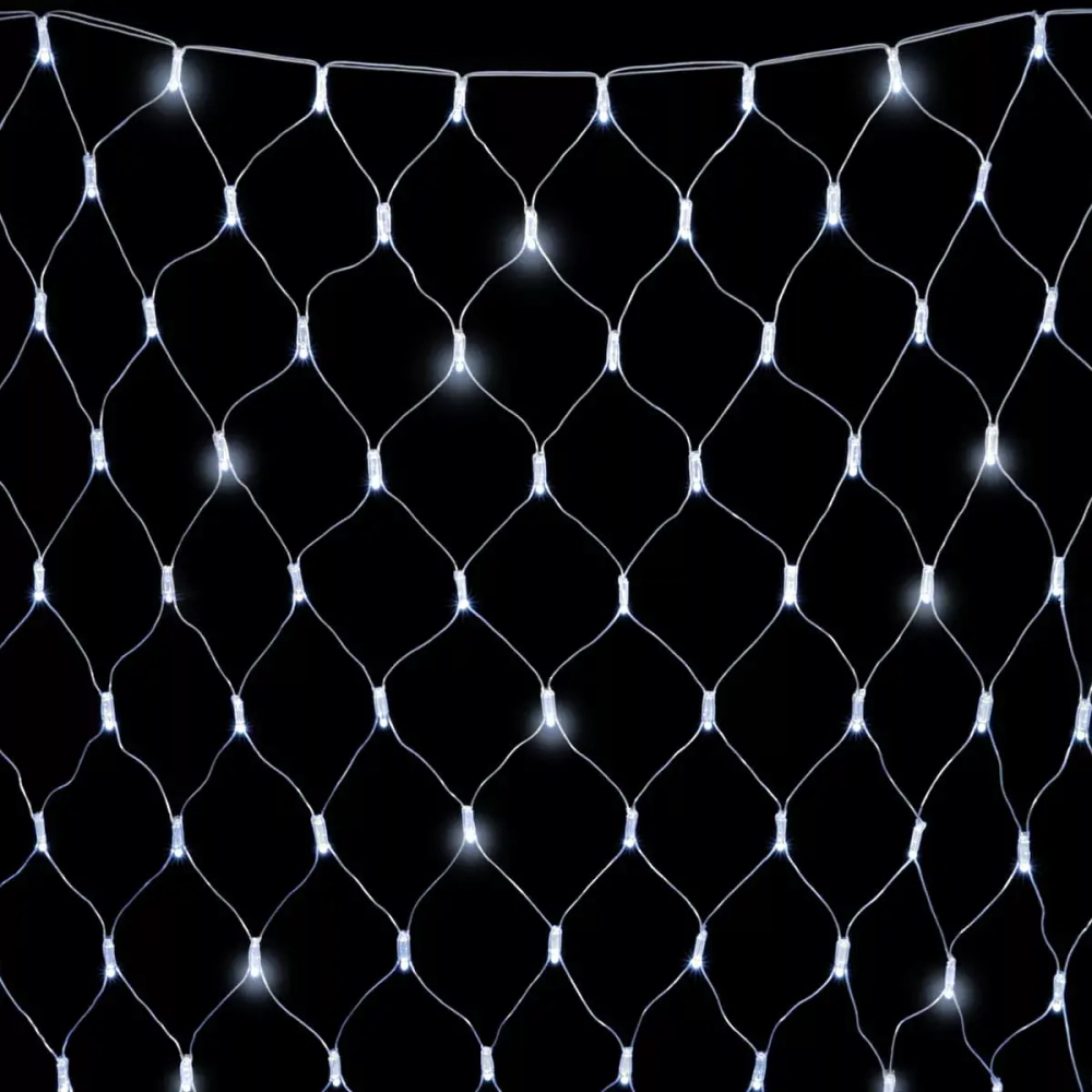 Светодиодная сетка с колпачком 2*2 м., 220В, 256 холодных белых LED, мерцание, провод прозрачный ПВХ, IP65, LTC (NTL256BLWCAP-10-2W)