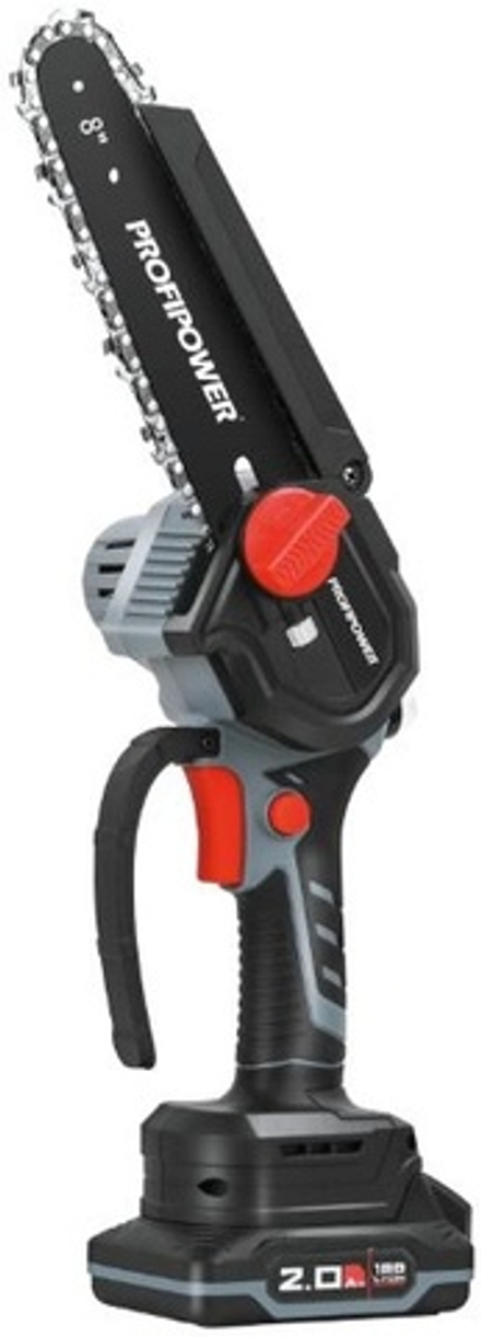 Аккумуляторная бесщеточная цепная пила PROFIPOWER MKGSH-20V (20В,Li-ion-2шт, 2.0Ач, 20см, 8",2шт-цепи,45 звеньев, 0-4800 об/мин, З/У, в коробке)