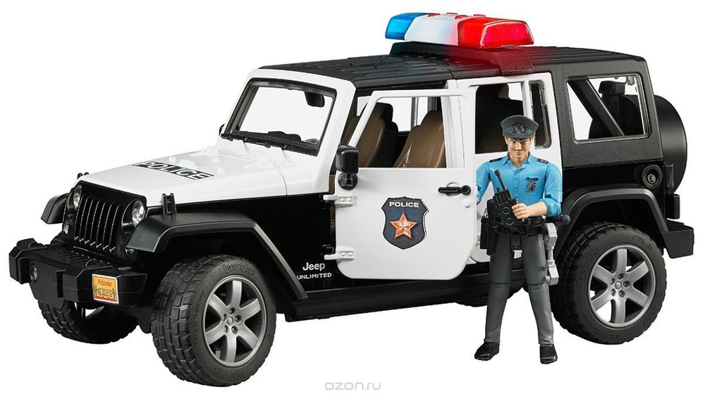 Полицейская машина Jeep Wrangler + фигурка полицейского со светом и звуком