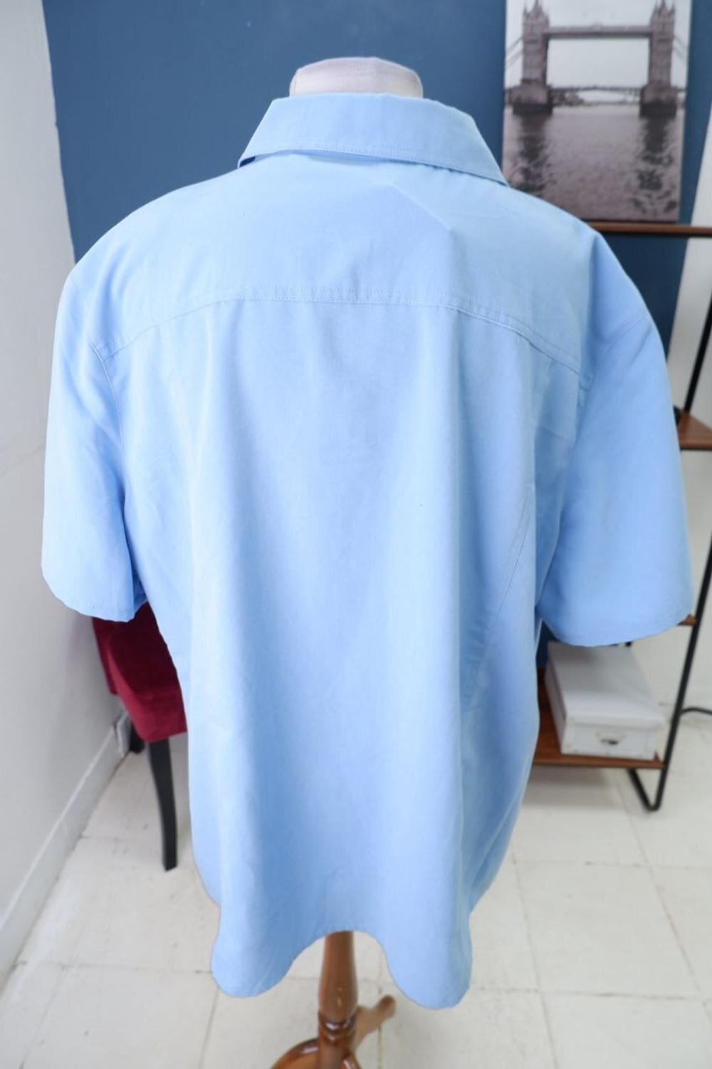 Блузка лаконичная голубая 60 размер