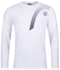 Детская теннисная футболка Head Club 21 Cliff LS Junior - White