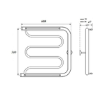 Полотенцесушитель водяной Point PN25556P 500x600 Фокстрот с полкой, хром