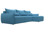 Диван угловой Лига-051 НПБ Лонг угол универсальный РОГОЖКА Амур 10 голубой