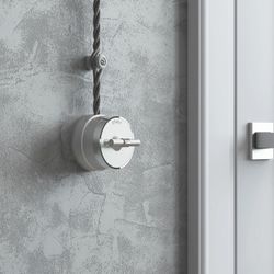 Выключатель двухклавишный с корпусом Werkel Vintage (серебро матовый/хром) W5822054